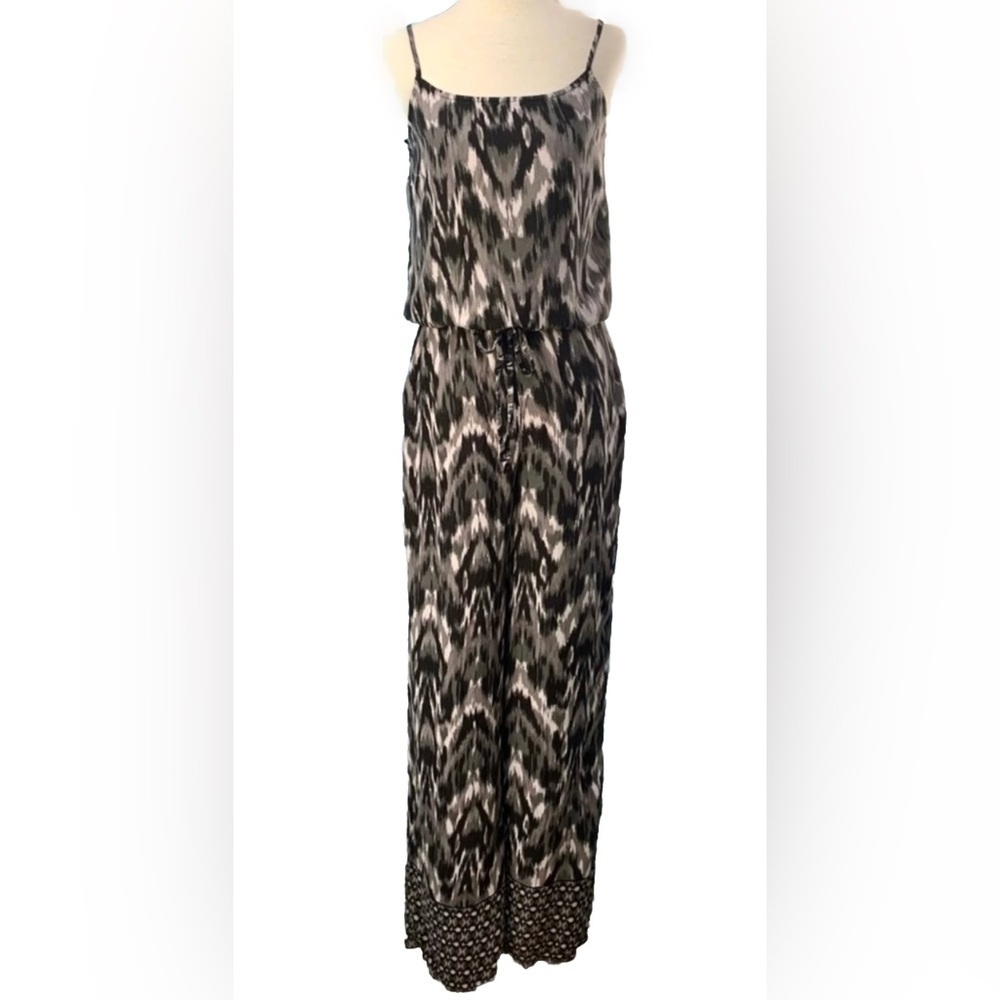 beachlunchlounge Aeryn Large Abstract Print Boho Romper Jumpsuit Wide Leg Flowy